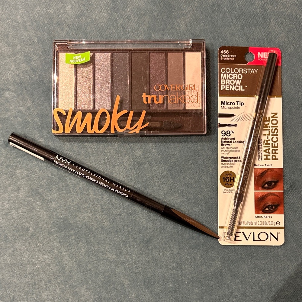 CoverGirl TruNaked Smoky Eyeshadow Palette Revlon/NYX Brow Pencil Set